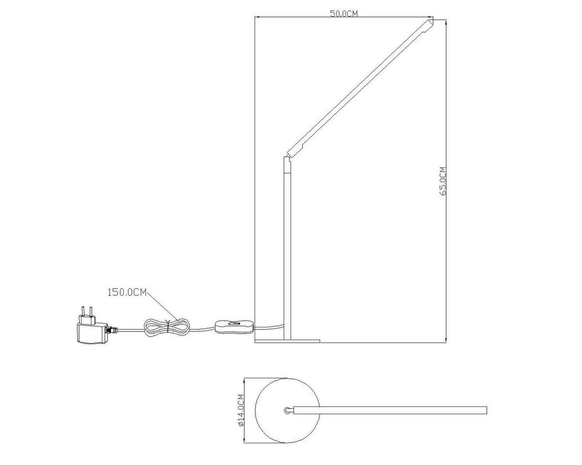 LED-Schreibtischleuchte Itanos Nickelfarben max. 3 Watt - Basics, Metall (50/14/80cm) - Globo