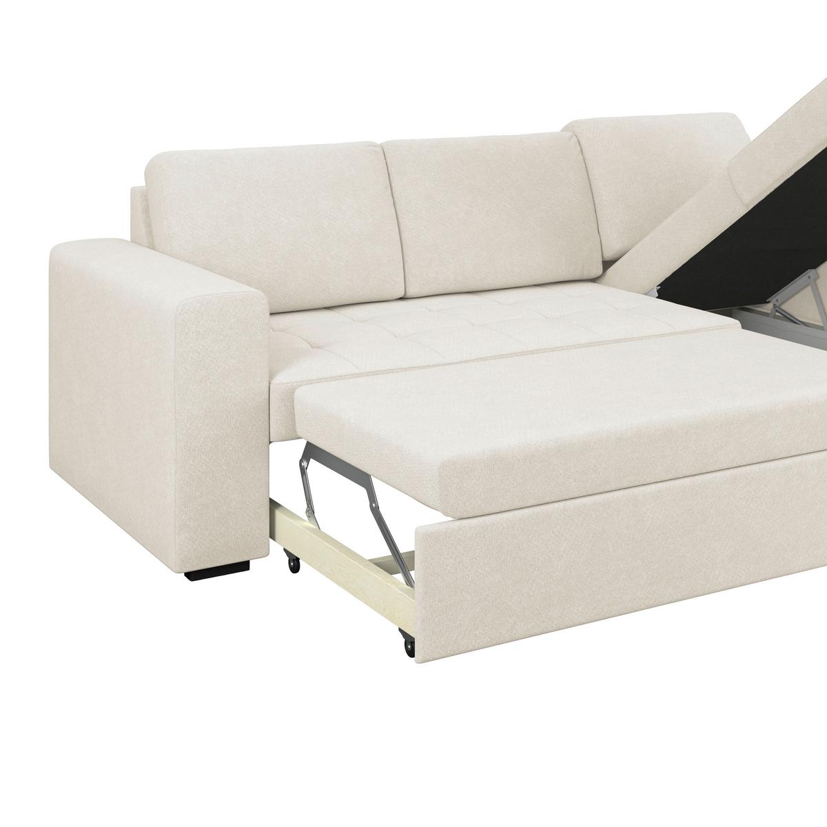 Kutna Garnitura Jan - krem, Trend, tekstil (247/155cm)