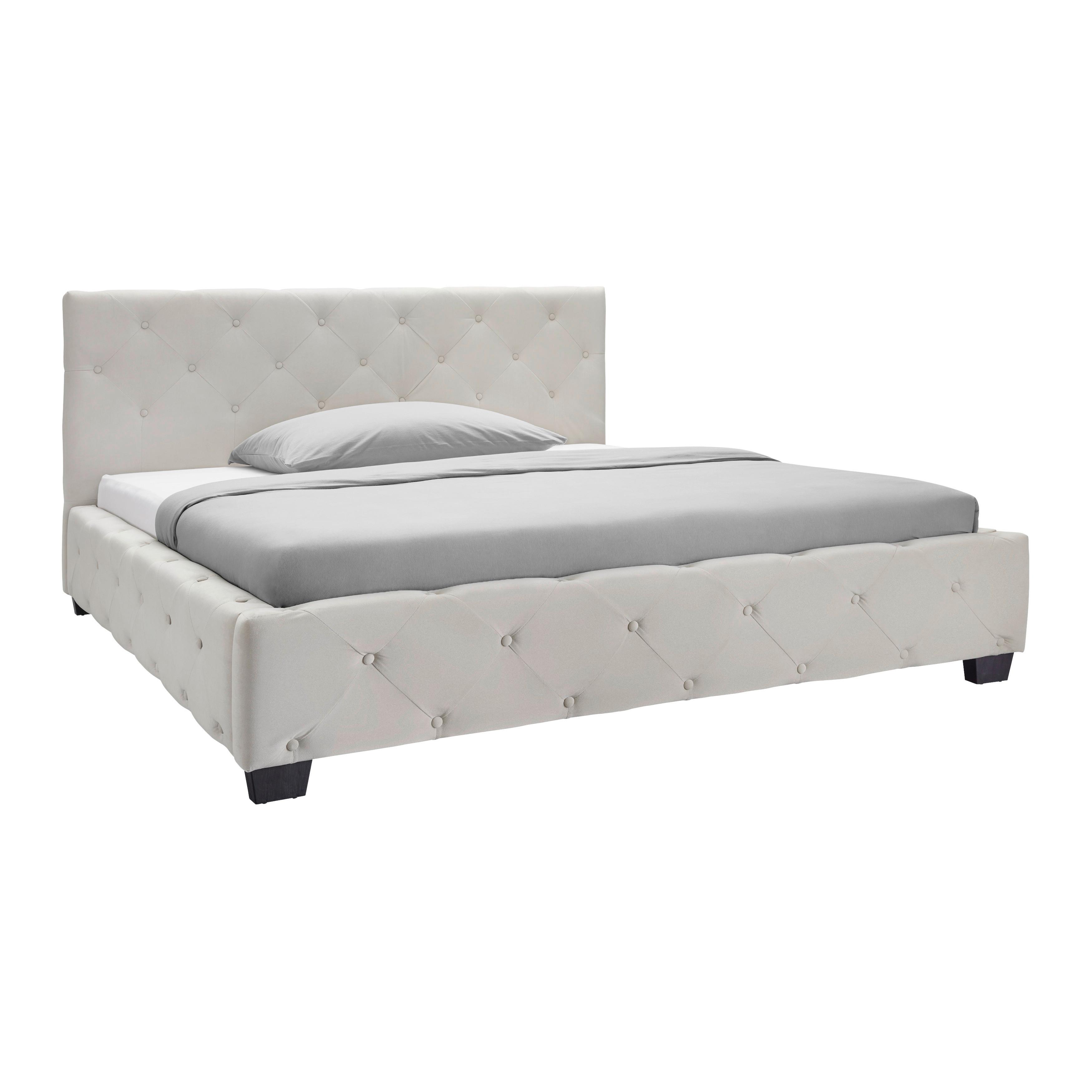 Kárpitozott Ágykeret Lina - taupe, Modern, textil/fa (180/200cm) - Bessagi Home