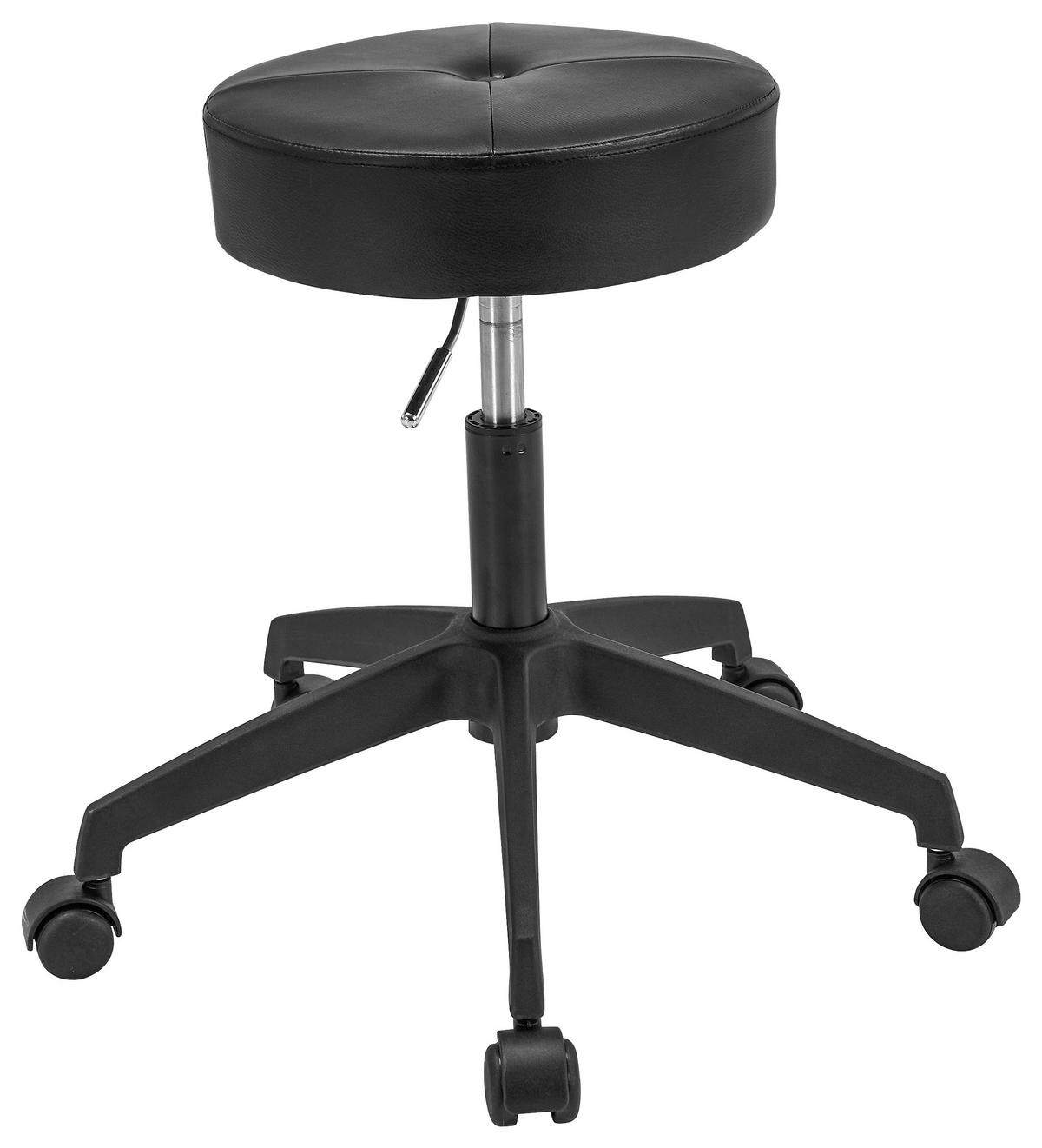 STOŁEK BIUROWY LUCKY  -EXKLUSIV- - kolor srebrny/czarny, Konventionell, tworzywo sztuczne/metal (35/49-61/35cm) - Carryhome