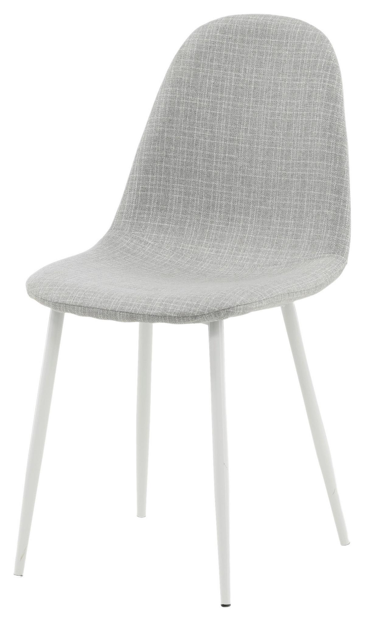 STUHL-SET POLAR - Hellgrau/Weiß, Design, Textil/Metall (44/87/53cm) - Livetastic