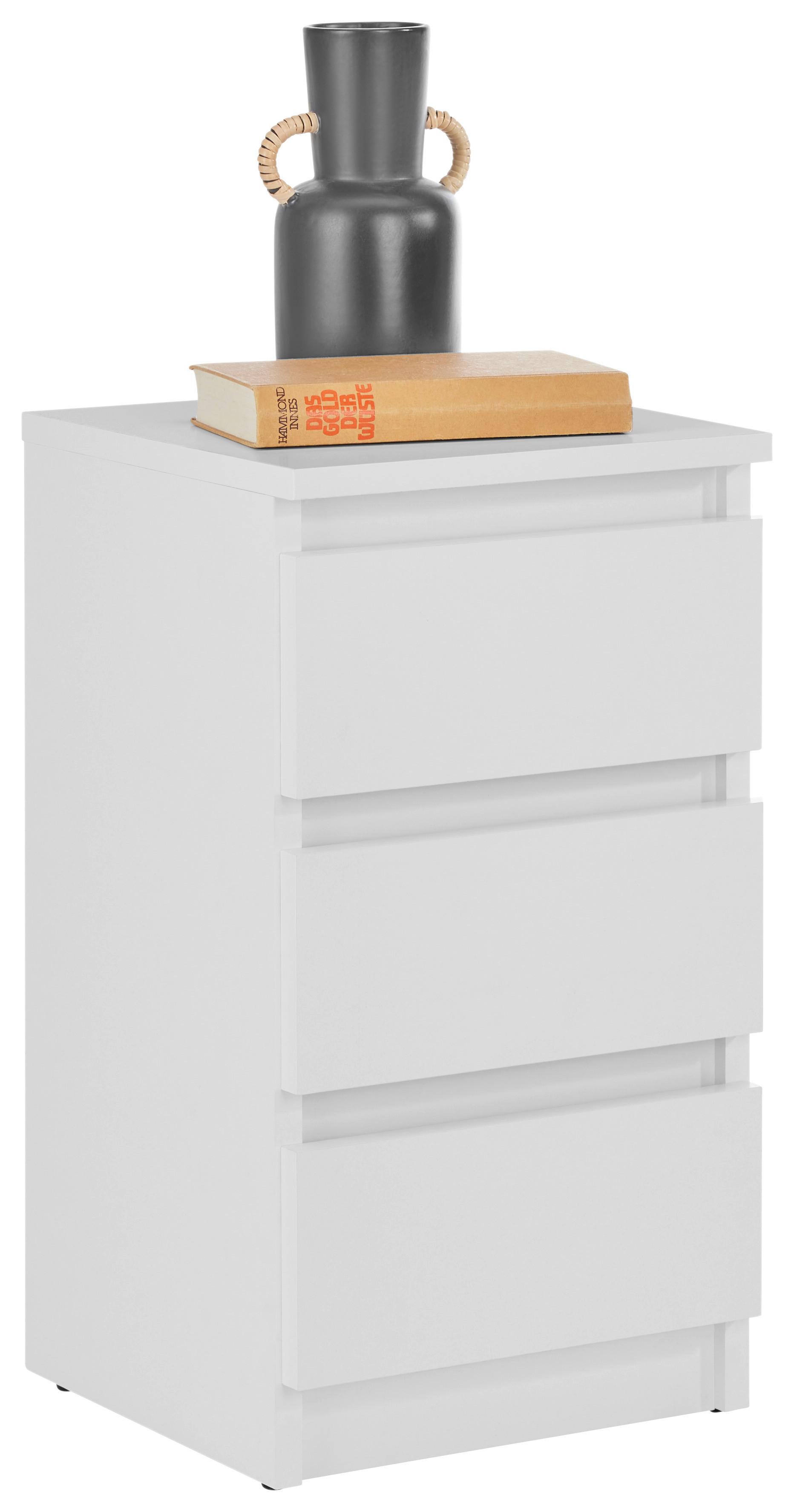 Nachtkästchen in Weiß - Weiß, KONVENTIONELL, Holzwerkstoff (30/55/31cm) - Based