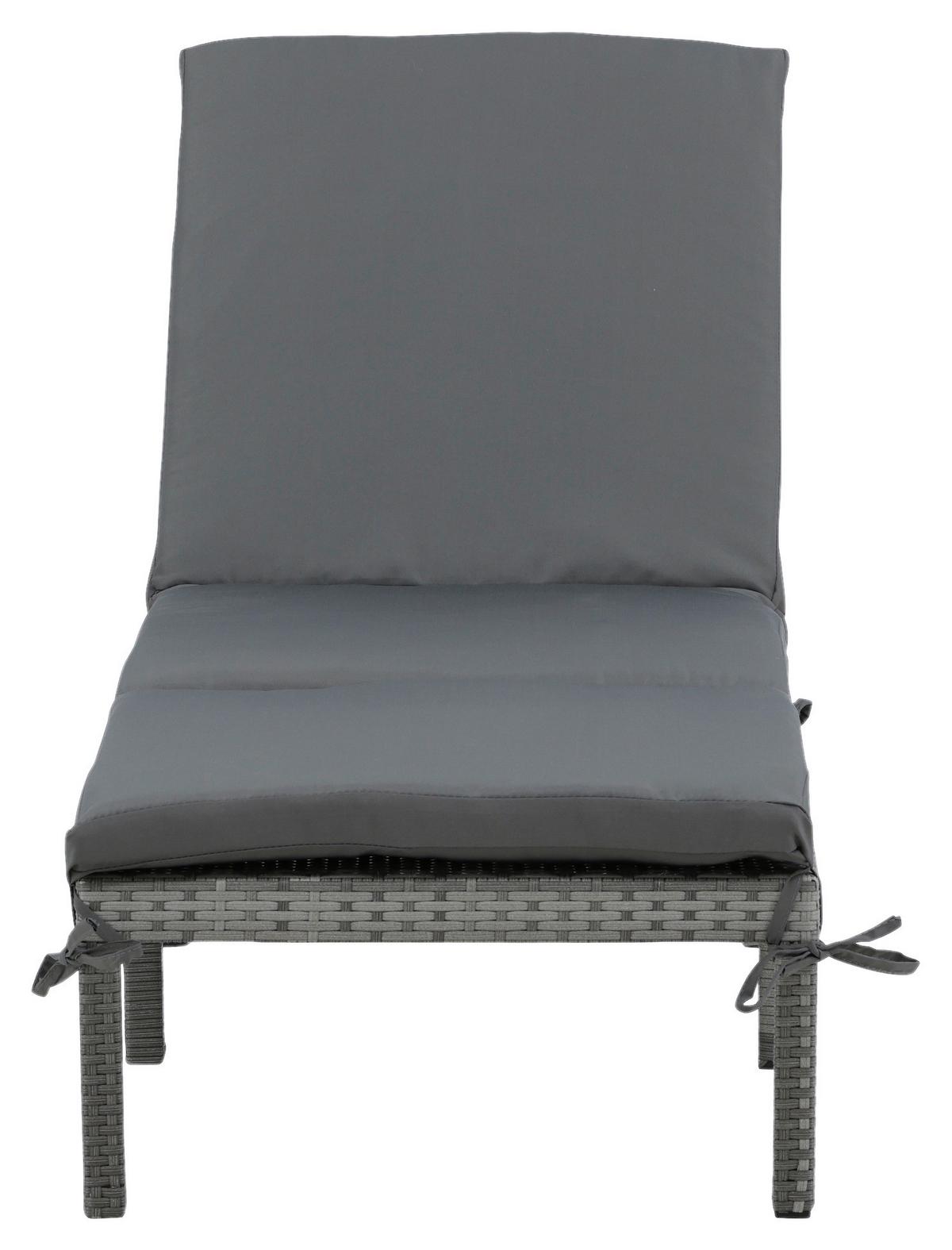 Gartenliege Bilbao ca. 59x84x198 cm Grau - Grau, KONVENTIONELL, Kunststoff/Textil (59/84/198cm) - Gardenson