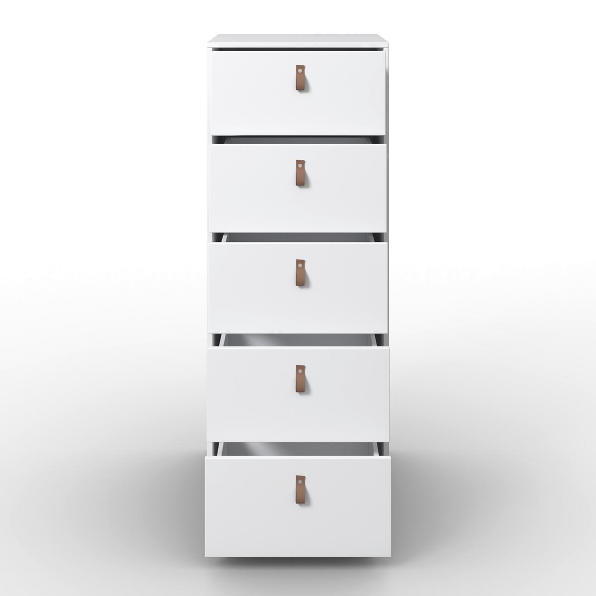 Kommode "Mick", weiß, MDF - Schwarz/Braun, MODERN, Kunststoff (46/119,5/40cm) - Bessagi Home