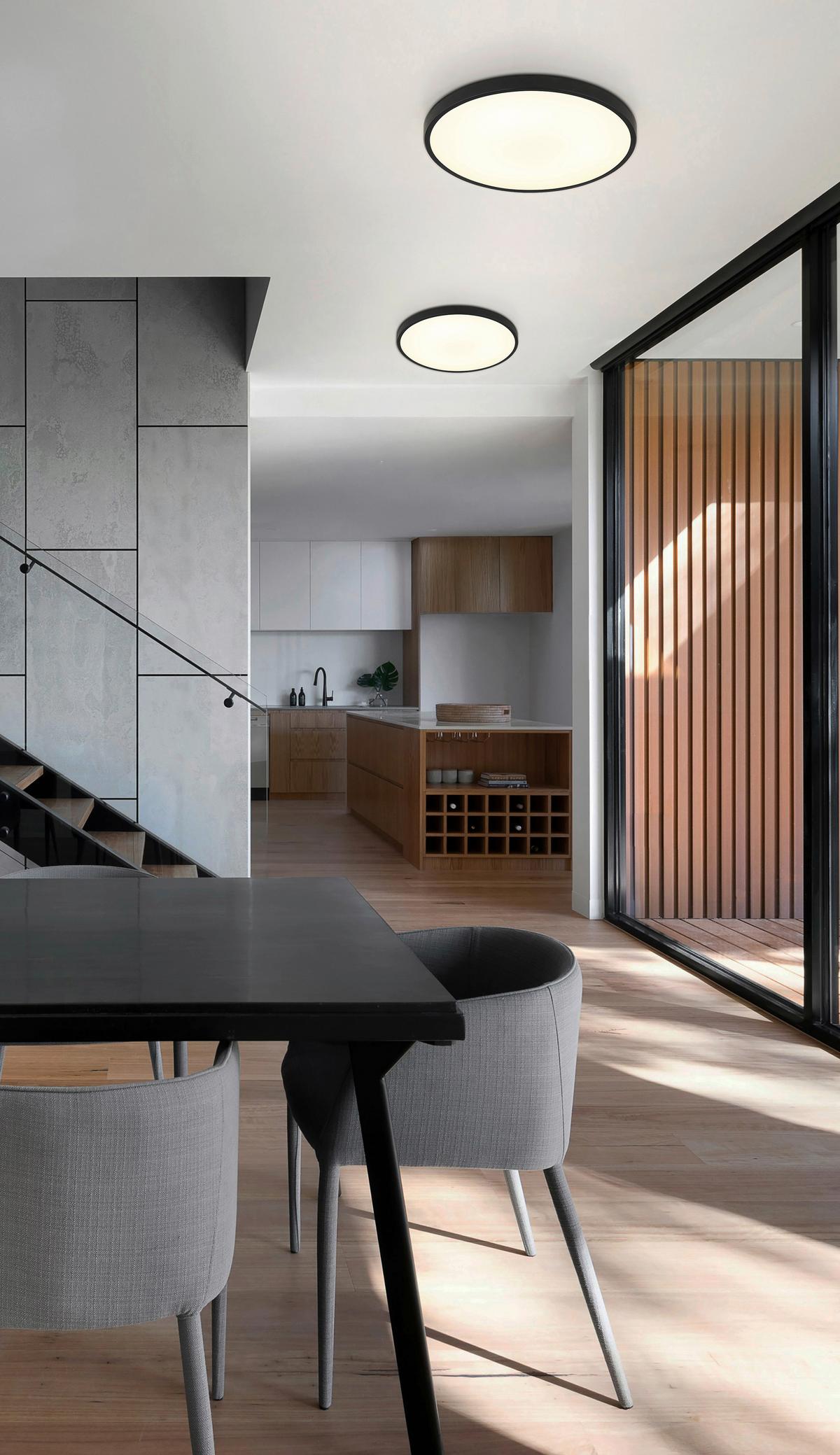 LED-DECKENLEUCHTE 41566-15S NIELSEN - Weiss/Schwarz, Konventionell, Kunststoff (23/3,55cm) - Globo