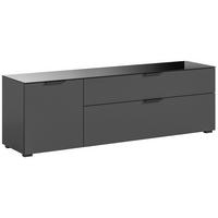 Lowboard Ray ca. 160x51 cm Anthrazit - Anthrazit, Design, Glas/Holzwerkstoff (160/51/40cm) - Livetastic