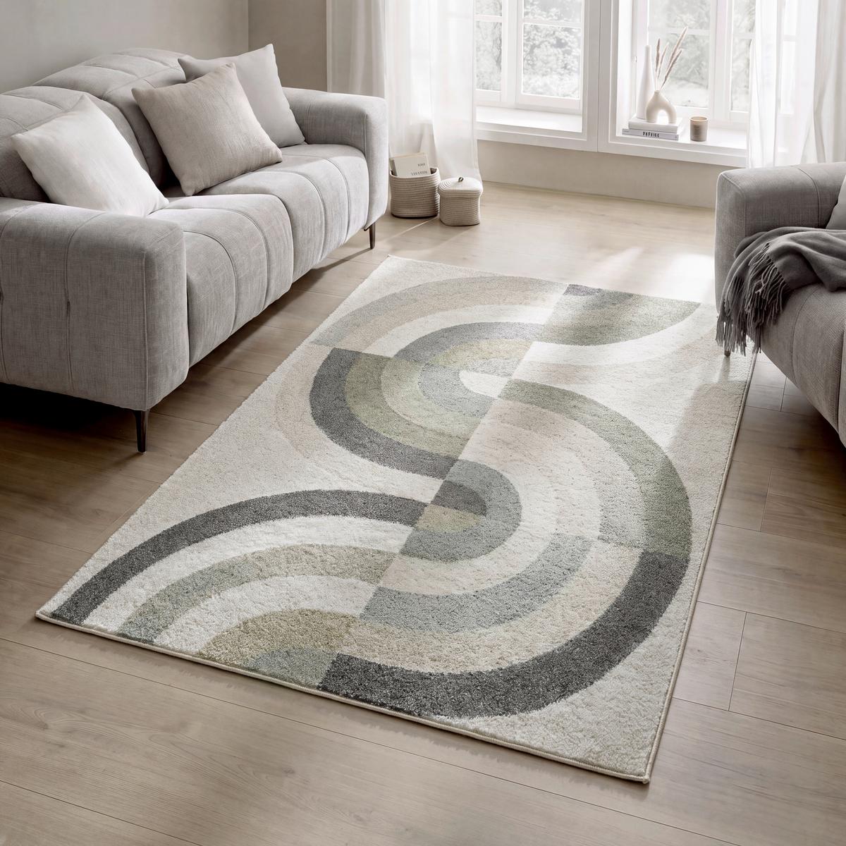 Webteppich Rivo-Flow RIVO-FLOW - Beige/Grün, KONVENTIONELL, Textil (160/230cm) - Mömax