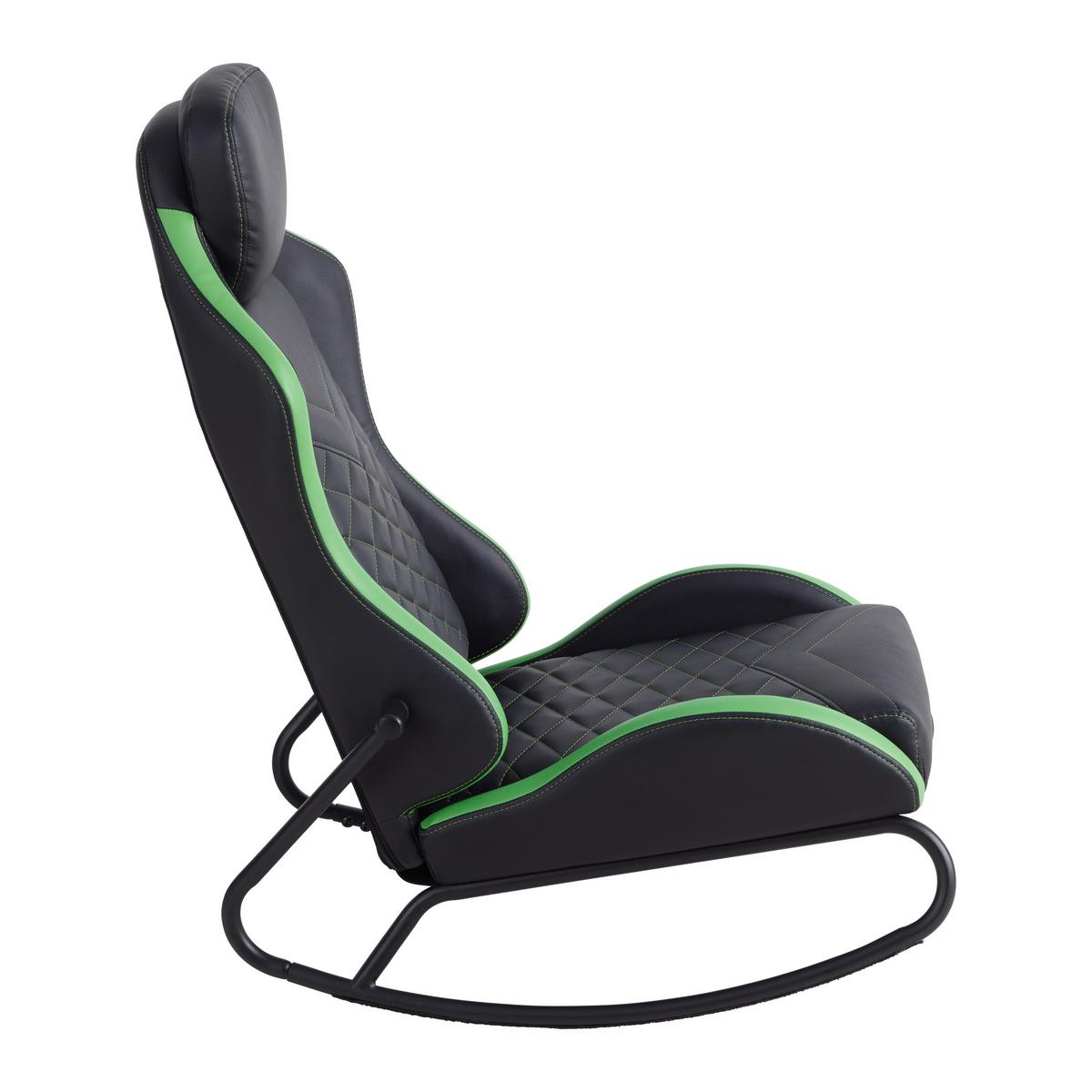 Gaming Stol Jacky - črna/zelena, Moderno, kovina/tekstil (48/88/71cm) - Mömax