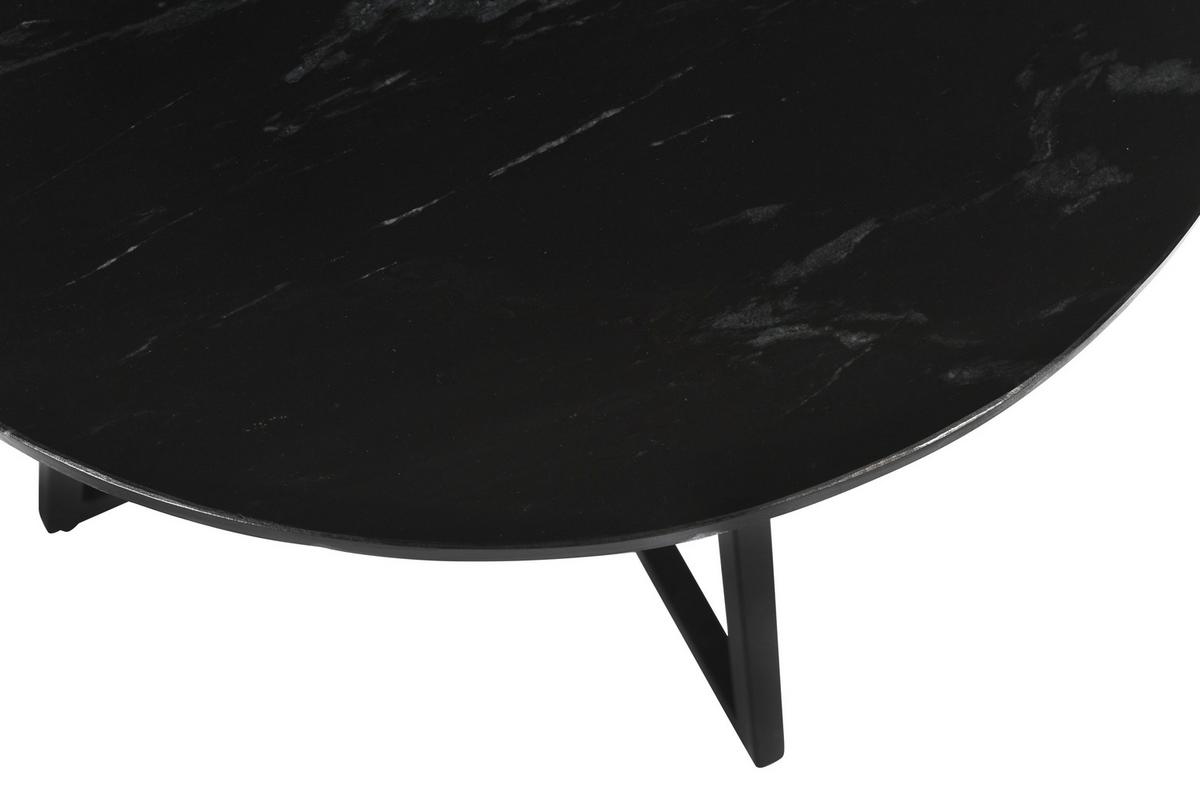 Măsuță de cafea MONTEVIDEO - negru, Modern, metal/piatră (65/44cm) - Modern Living