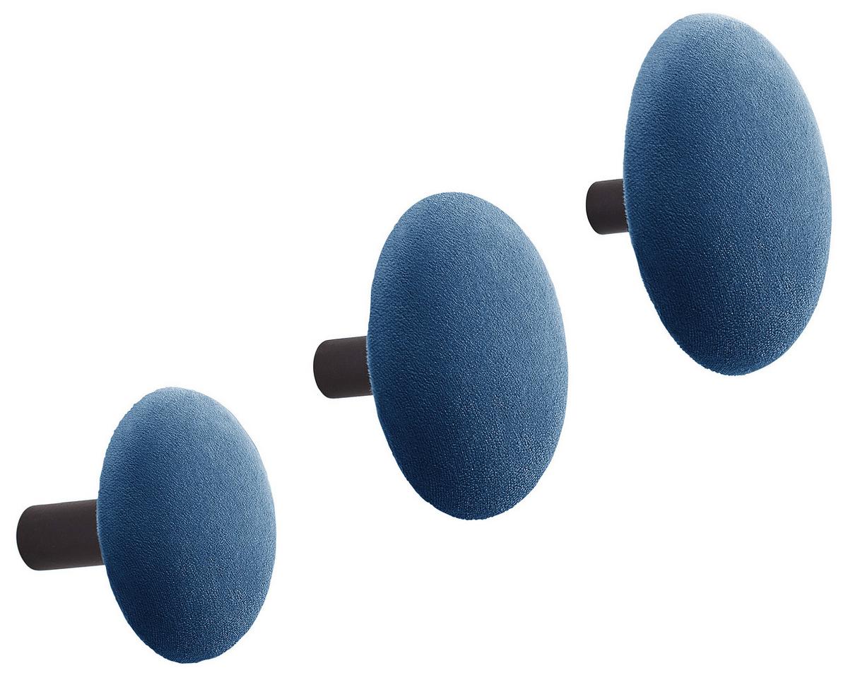 Haken Pamilla in Dunkelblau, 3er Set - Dunkelblau, MODERN, Textil (10/8/6/6/6/5,4cm) - Mömax