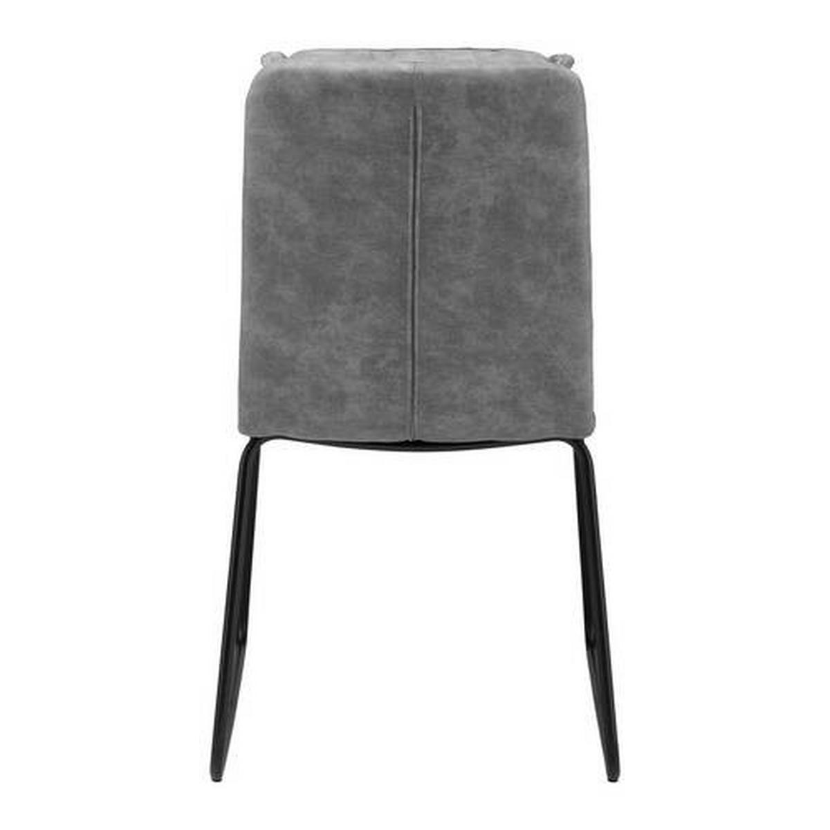Stuhl Kona Grau Mikrofaser Gepolstert - Schwarz/Grau, MODERN, Holz/Textil (48/90/65cm) - Bessagi Home