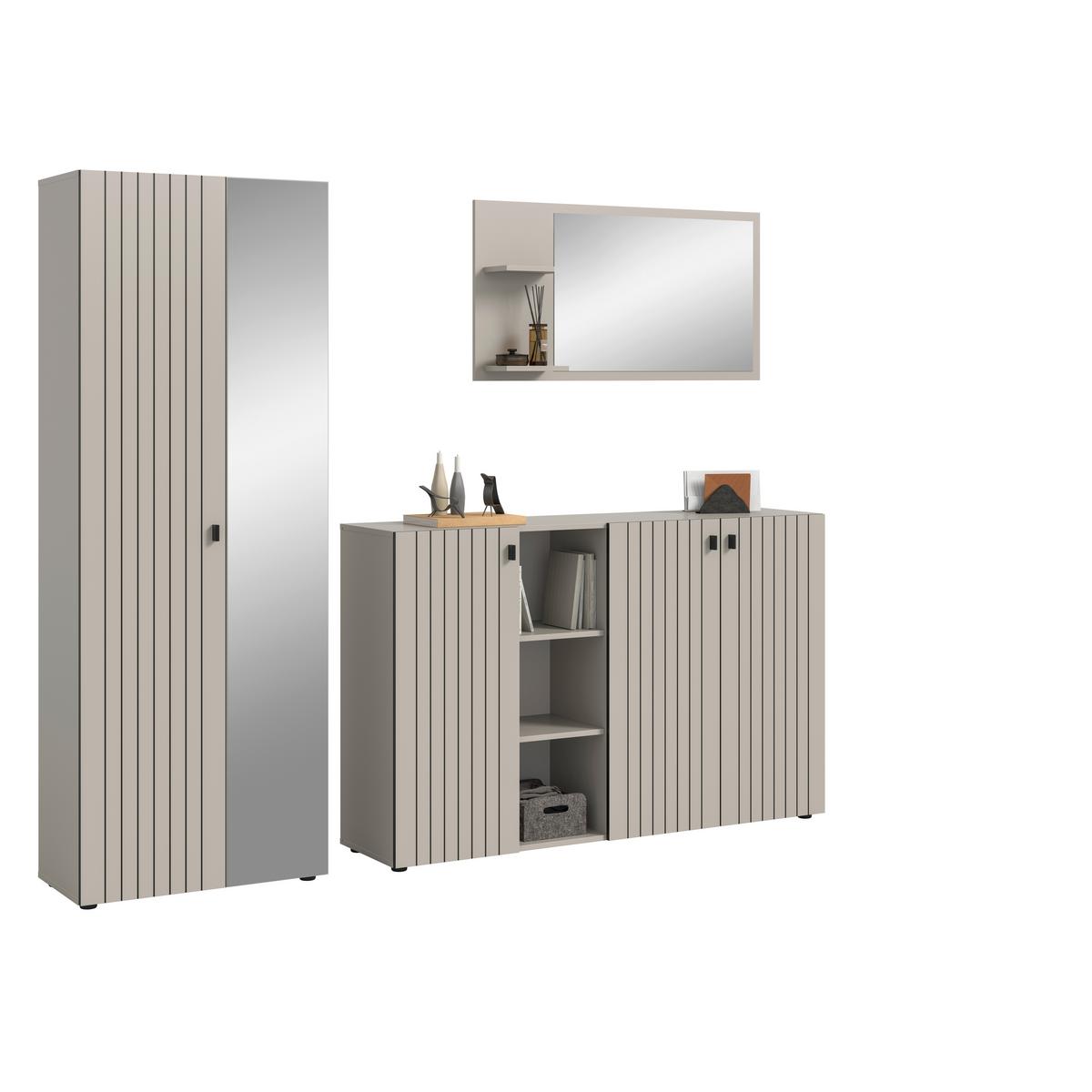 Predsoba Station, Kašmir, 3-Delna - kašmir, Design, leseni material (235/192/37cm) - MID.YOU