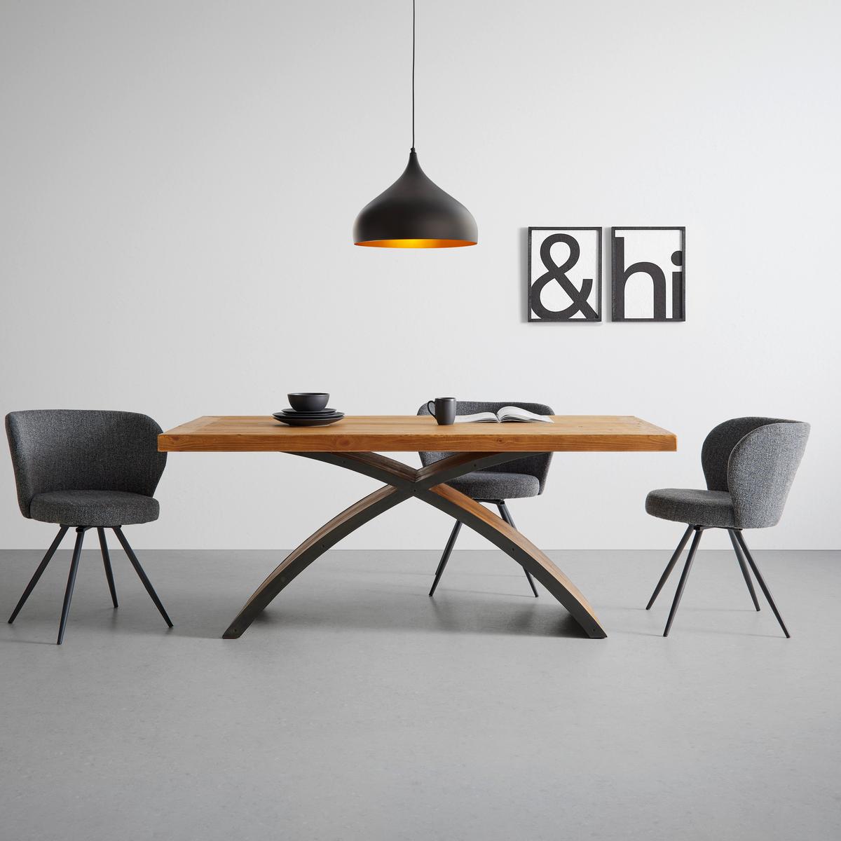 Masă LAURIEN - culoare lemn pin, Modern, lemn/metal (180/90/75cm) - Bessagi Home