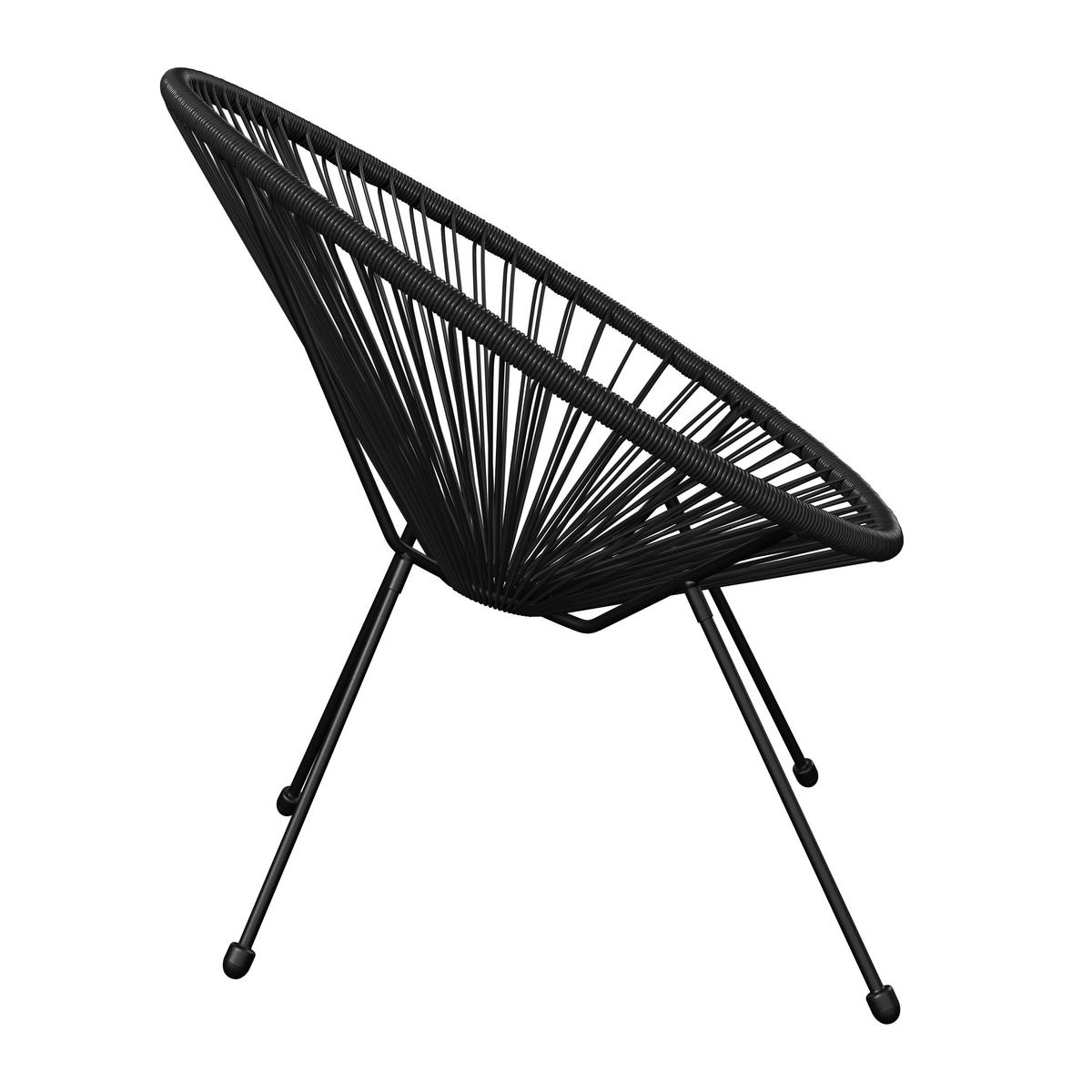 Garten-Relaxsessel Uno 1 Schwarz - Schwarz, Basics, Kunststoff/Metall (71/77/83,5cm)