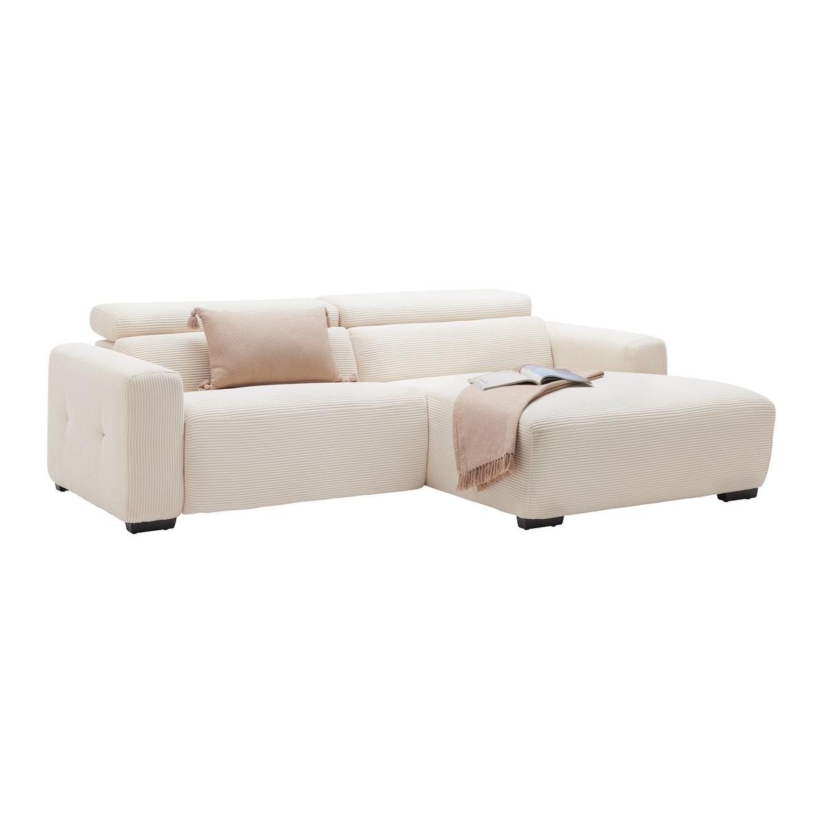 Canapé d'angle Bondico 255 Beige - beige/noir, Modern, métal/textile (255/170cm) - Mömax