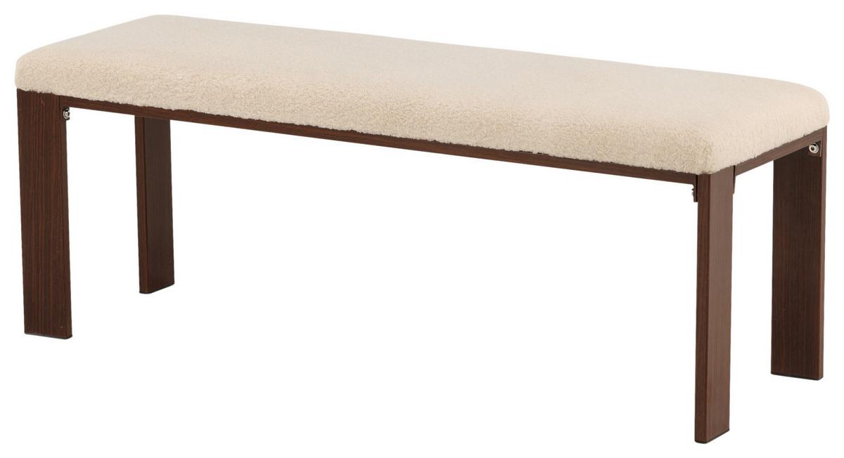SITZBANK CHESTER - Walnussfarben/Weiß, Design, Textil/Metall (120/50/40cm) - Livetastic