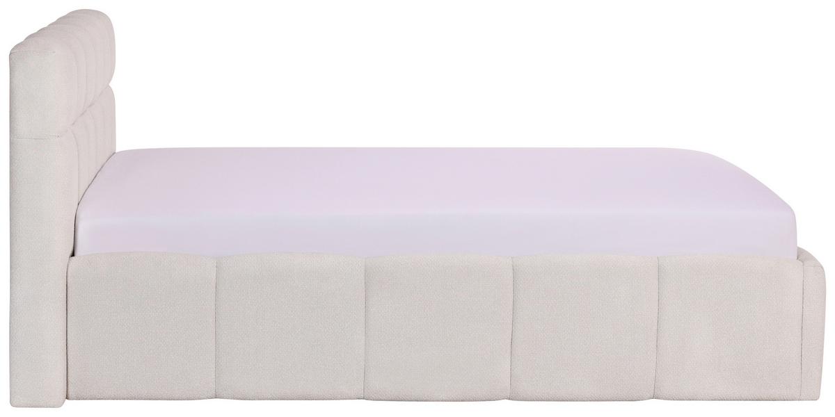 Oblazinjena Postelja Ascona, Krem, 140x200 - črna/krem barve, Konvencionalno, umetna masa/tekstil (140/200cm) - Modern Living