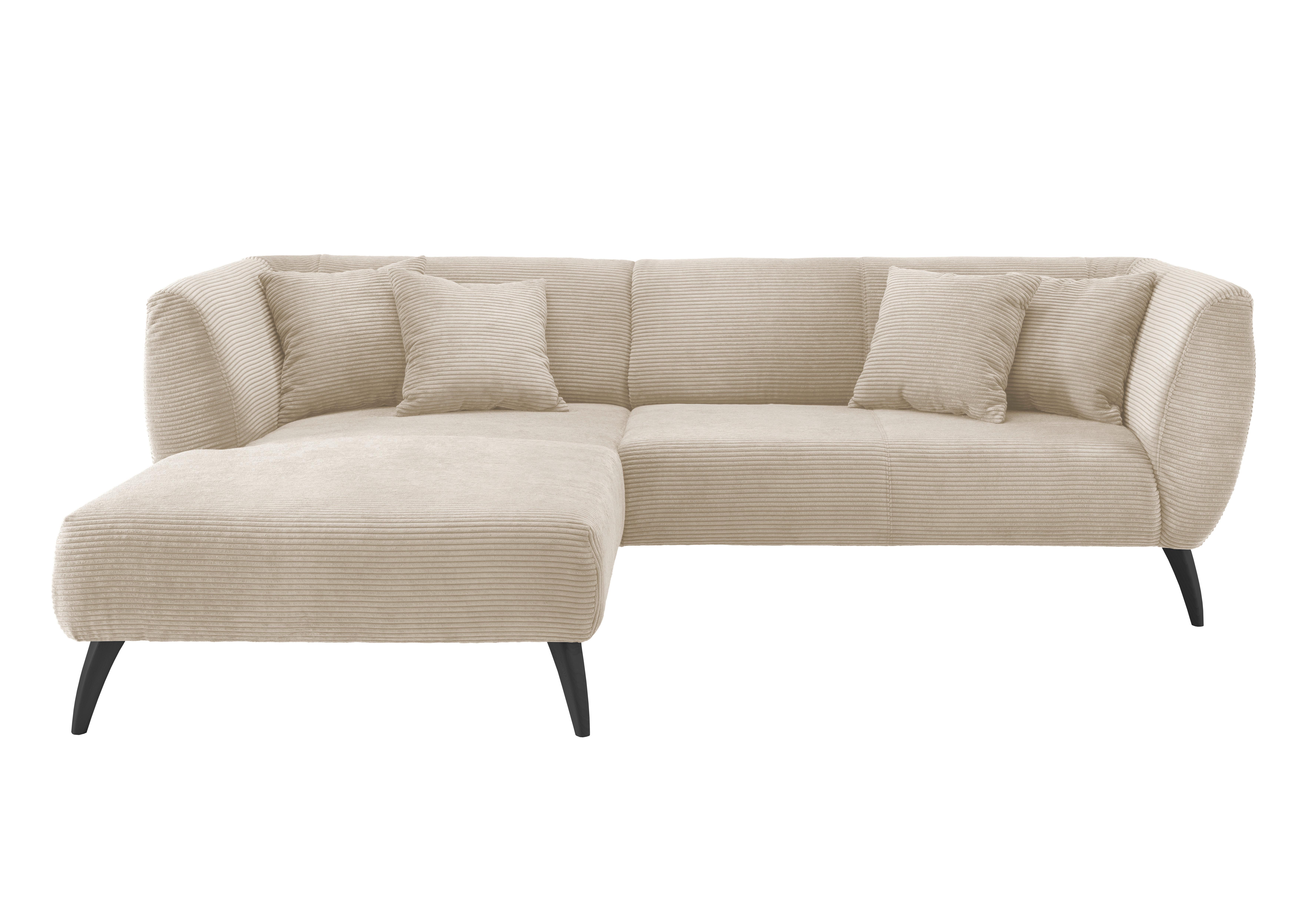 Wohnlandschaft Colori Beige Cord - Beige/Schwarz, MODERN, Holz/Textil (160/264cm) - MID.YOU