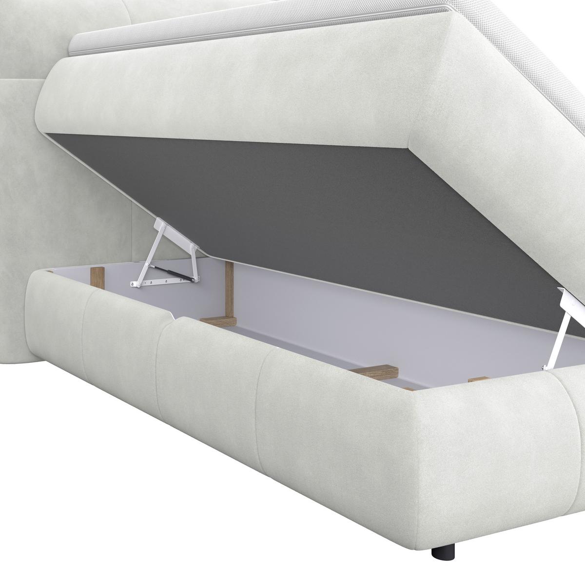 Boxspring Krevet Carmelo - crna/krem, Trend, tekstil/plastika (140/200cm) - Premium Living