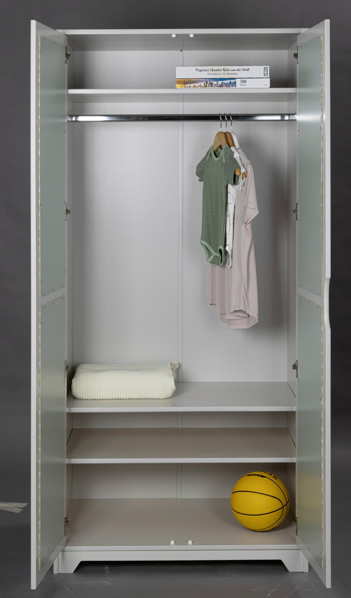 Drehtürenschrank Prati Kiefer ca. 92x205 cm Grau/Salbeigrün - Salbeigrün/Hellgrau, MODERN, Holz (92/205/59.5cm) - MID.YOU