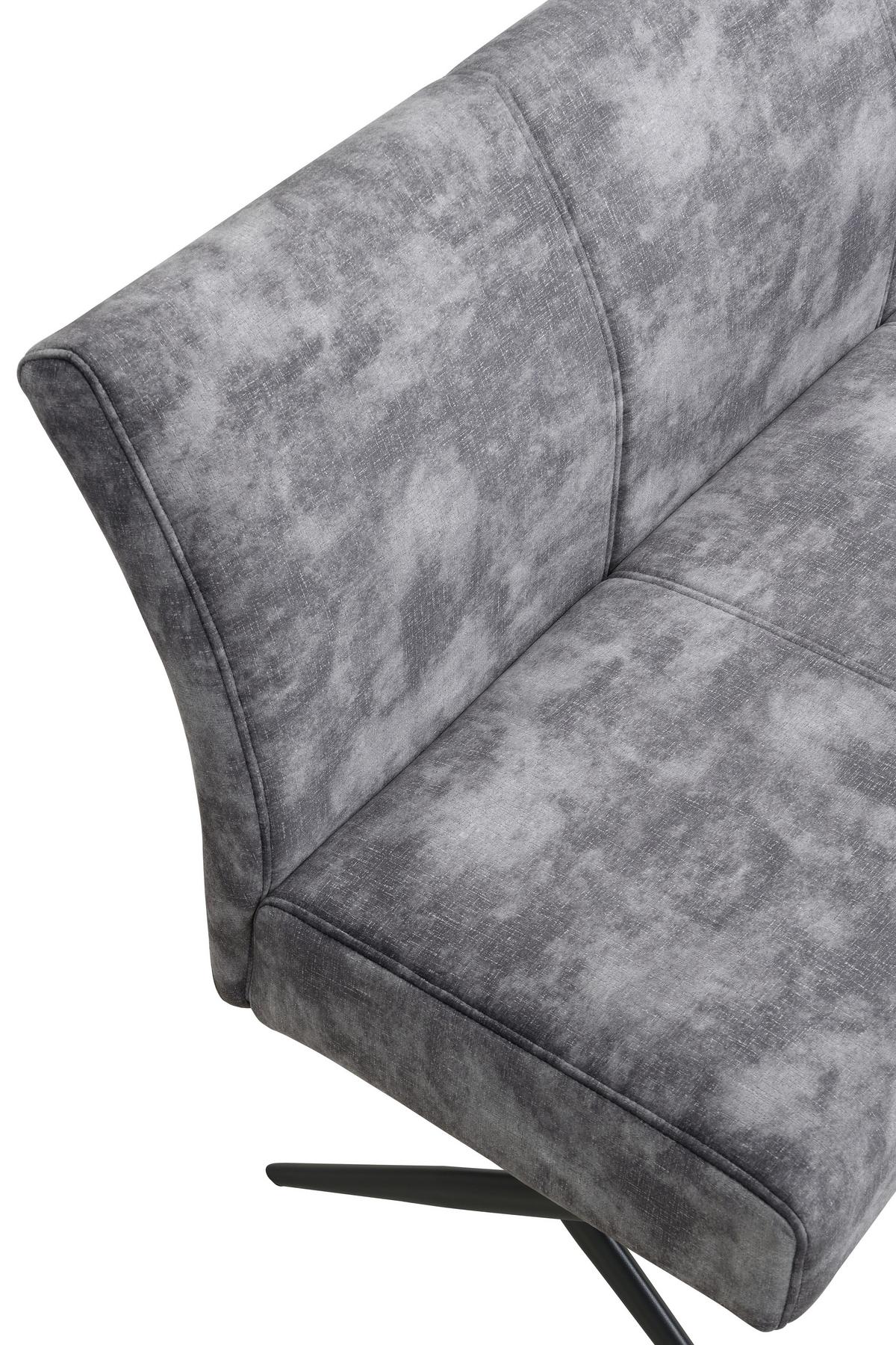 SITZBANK PORTO I B - Anthrazit/Schwarz, MODERN, Textil/Metall (140/88/67cm) - P & B