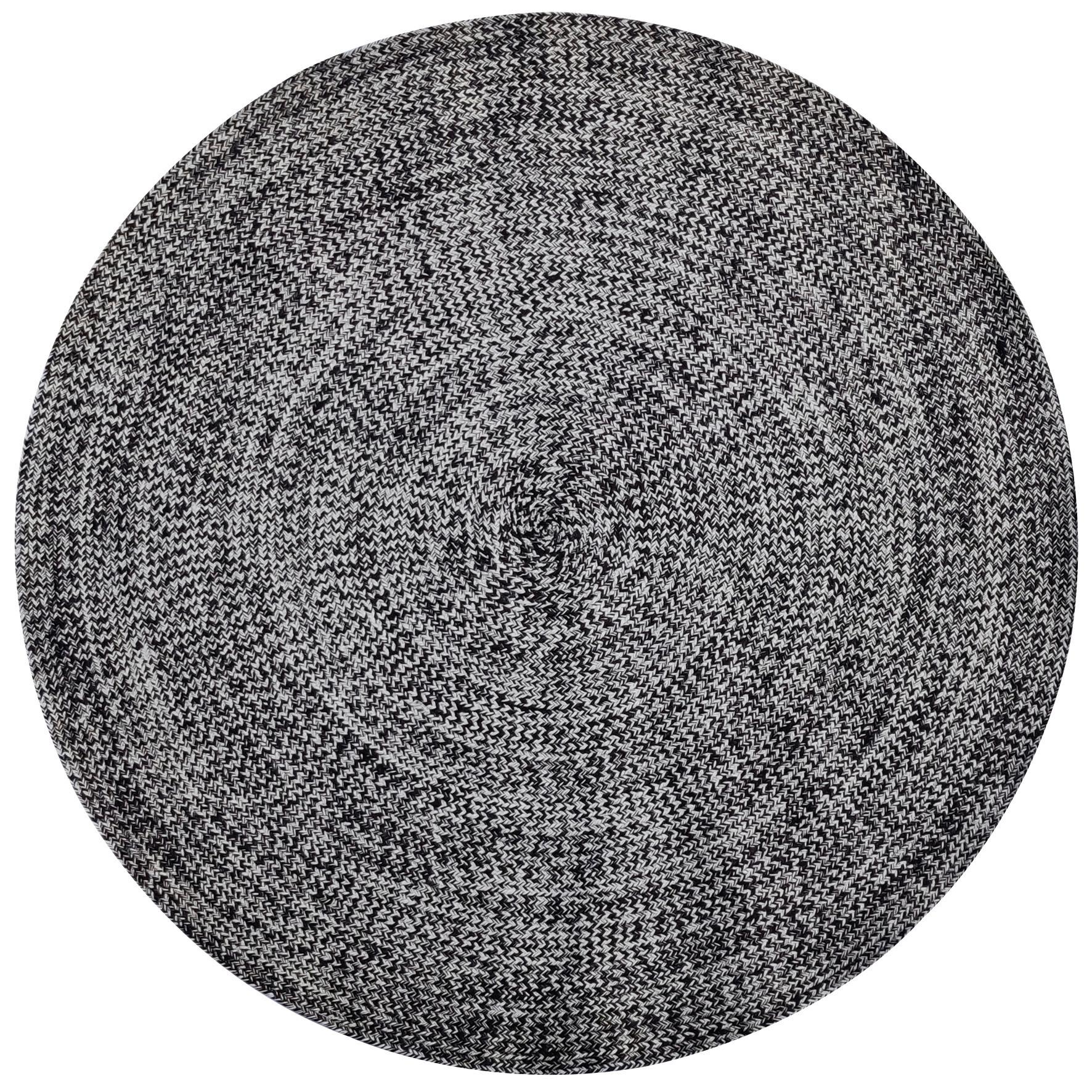 Teppich Nero in Schwarz/Weiß Ø ca. 160cm - Schwarz/Weiß, MODERN, Textil (160cm)