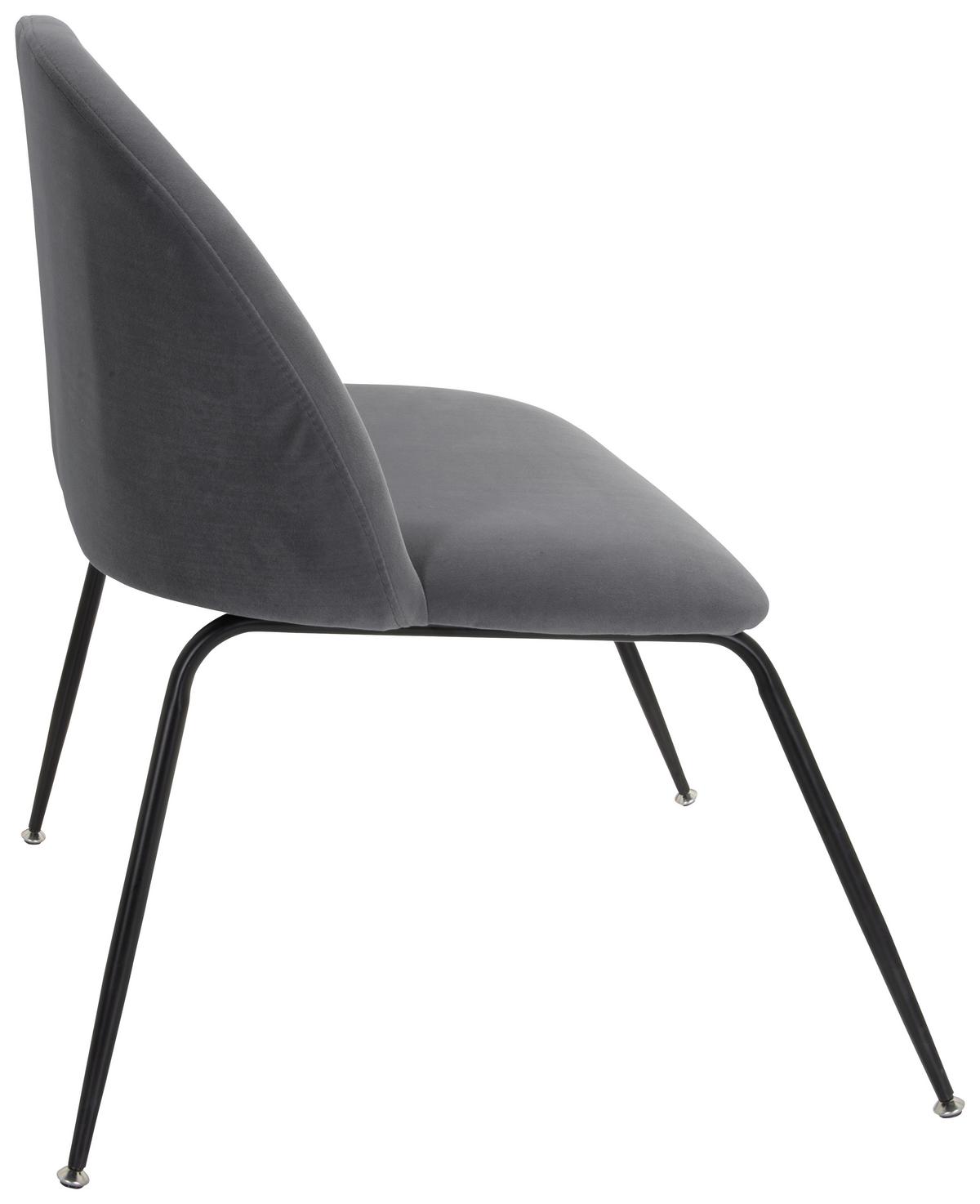 Stol Velvo, Siva - siva/črna, Basics, kovina/tekstil (72/80/65cm) - MID.YOU