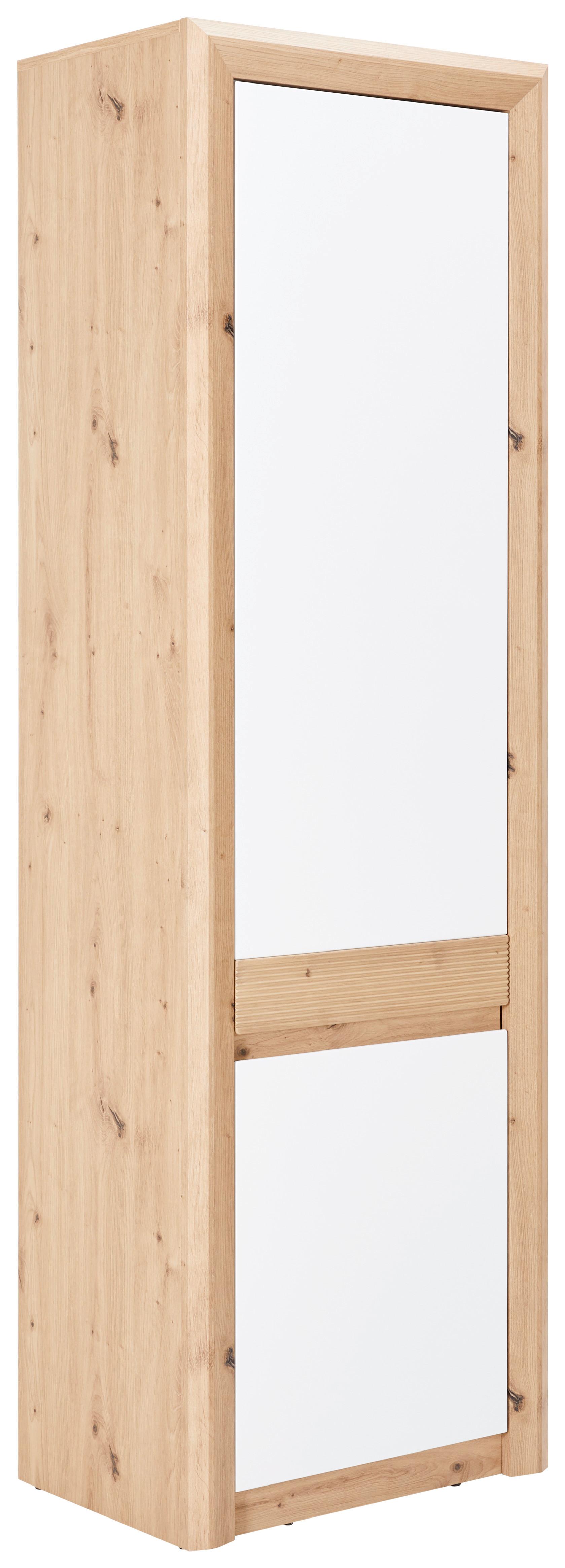 Garderobna Omara Kashmir New, Bela, Barva Hrasta - barve hrasta/bela, Moderno (60/192/41cm) - Zandiara