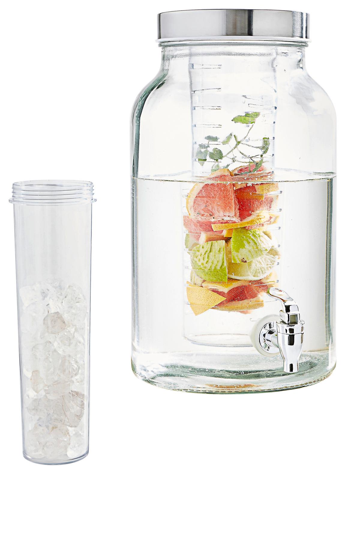 DOZOWNIK DO NAPOJÓW 50684-2 - kolor stalowy/przezroczysty, Basics, tworzywo sztuczne/metal (5,6l) - Novel