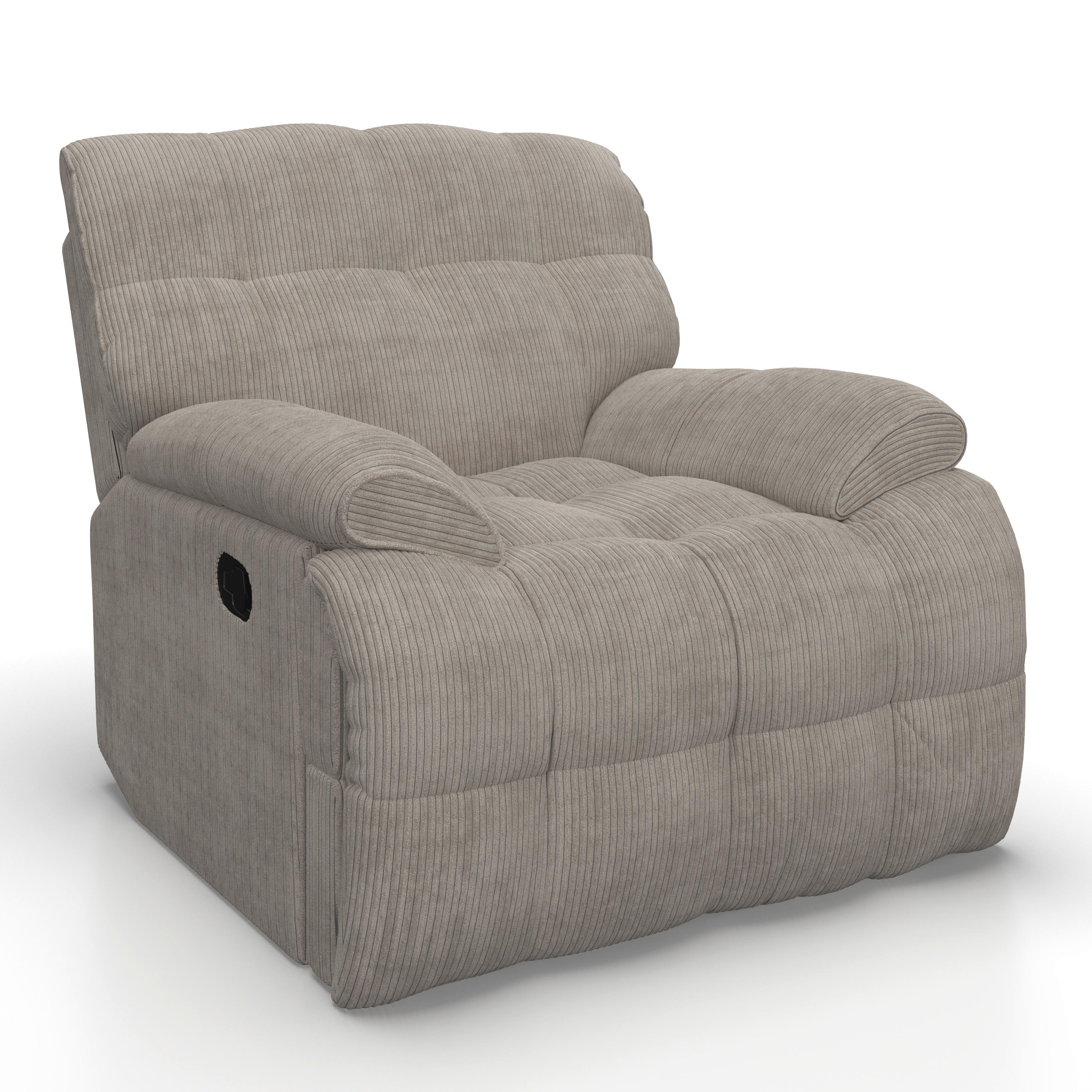 Relaxsessel Natalie Hellgrau/ Cord - Schwarz/Grau, MODERN, Holz/Textil (98/94/106cm) - Bessagi Home