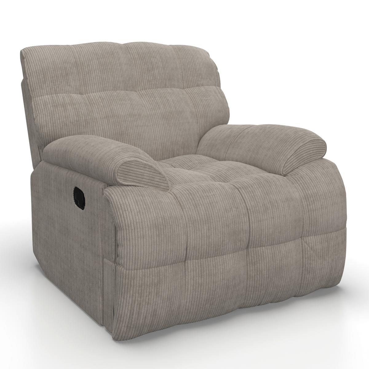 Sessel Natalie Hellgrau/Cord - Schwarz/Grau, MODERN, Holz/Textil (98/94/106cm) - Bessagi Home