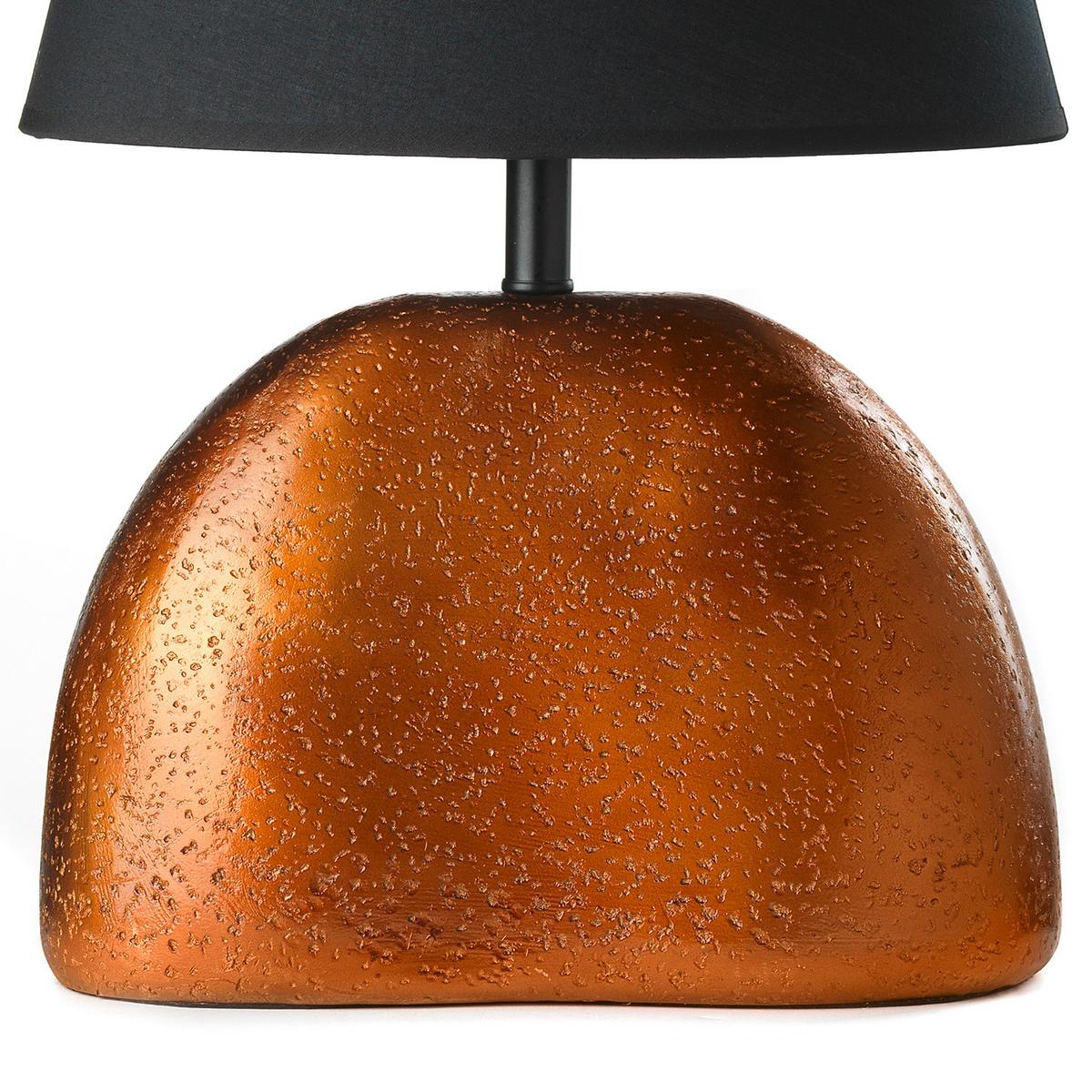 Tischleuchte Polly Schwarz/Bronze - Schwarz/Bronzefarben, Design, Keramik/Textil (30/20/45cm)