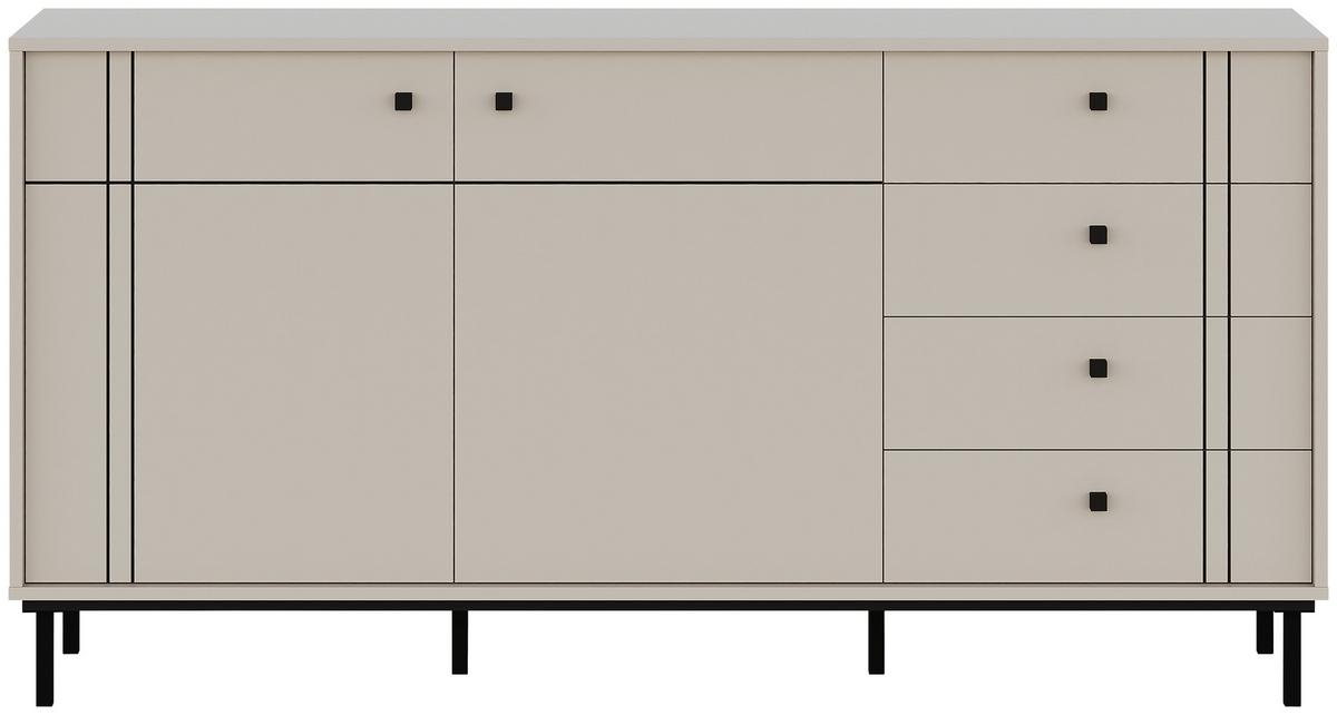 KOMODA SZEROKA CROSSROAD - czarny/kaszmir, Modern, materiał drewnopochodny/tworzywo sztuczne (160,2/81,8/37cm) - Carryhome