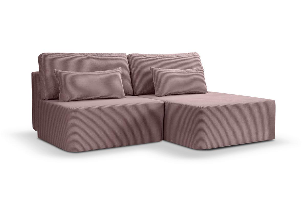 Ecksofa Amsterix Altrosa Schlaffunktion - Altrosa/Schwarz, Basics, Holz/Kunststoff (213/158cm) - MID.YOU