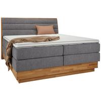 Boxspringbett Marissa in Grau ca. 180x200cm - Schwarz/Grau, KONVENTIONELL, Holz/Textil (180/200cm) - Premium Living