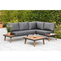 Gartenmöbel Set 2-tlg. Attika Akazie Echtholz mit Kissen - Graphitfarben/Braun, KONVENTIONELL, Holz/Textil (211/28/152,5cm) - Gardenson
