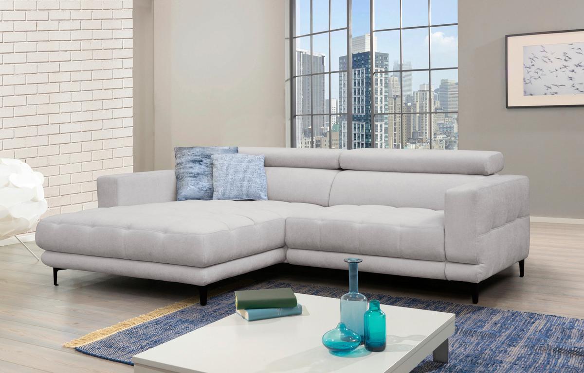 Sarokkanapé Aspen - szürkésbézs, Konventionell, faalapú anyag/textil (192/264cm)