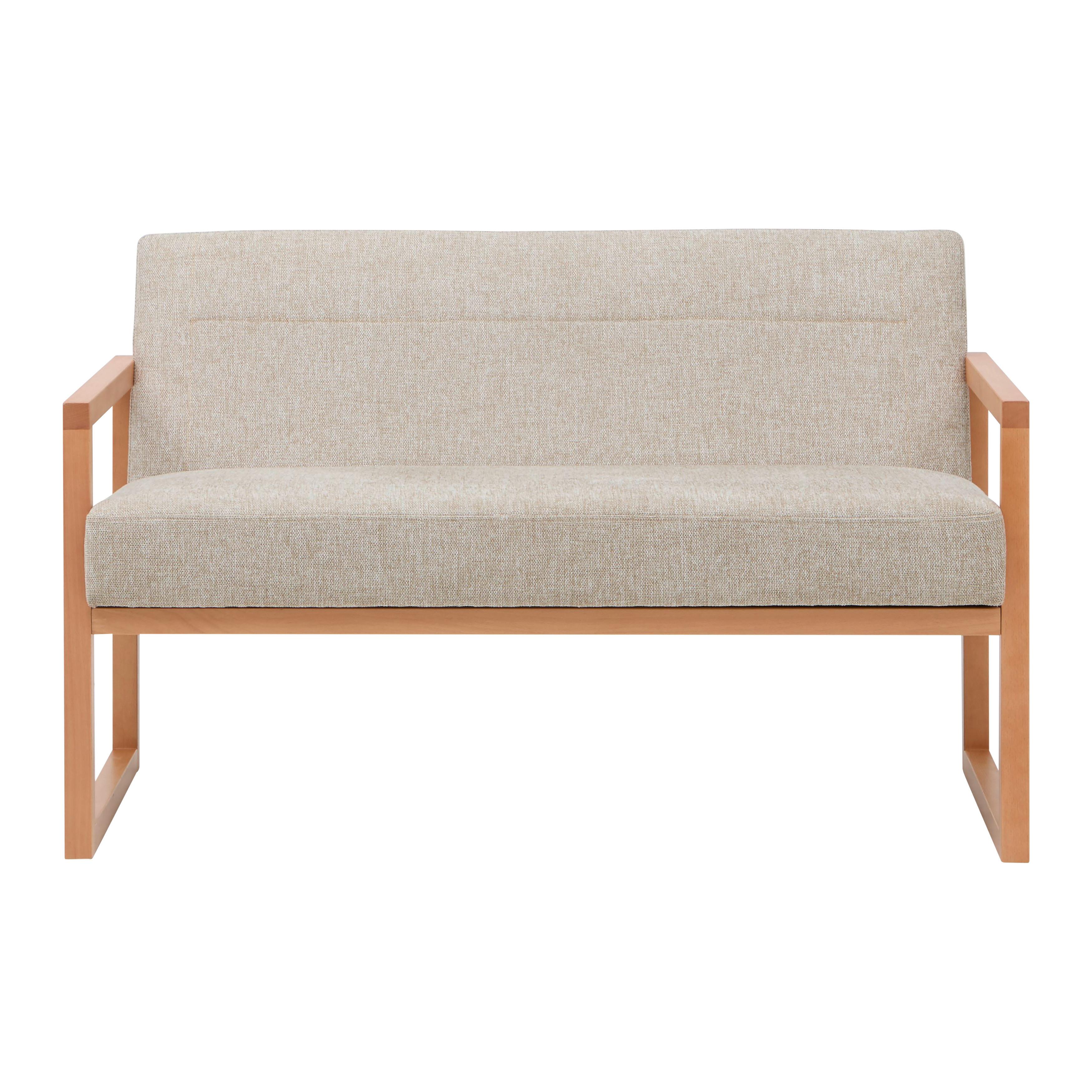2-SITS SOFFA MALMÖ - ljusgrå/naturfärgad, Modern, trä/textil (120/75/69cm) - Mömax