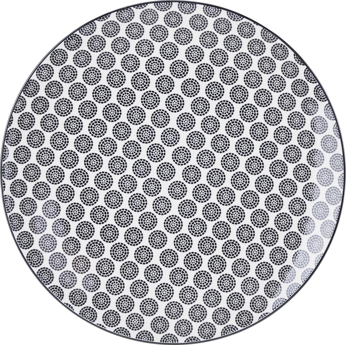 Lapostányér Shiva - fekete/fehér, Lifestyle, kerámia (26/2,5cm) - Modern Living