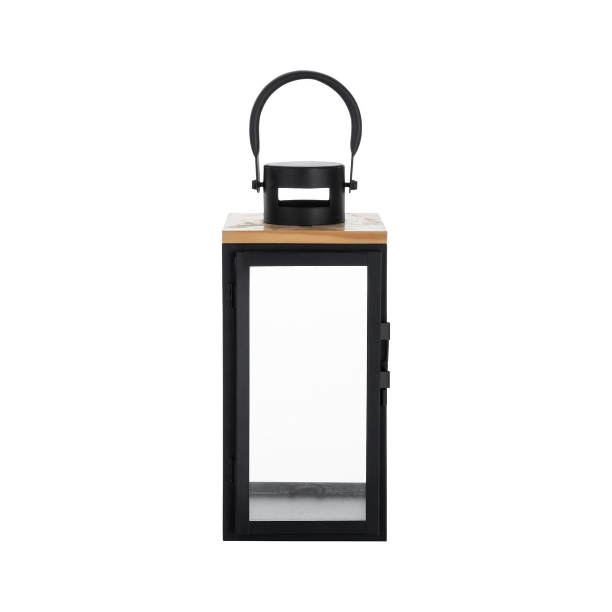 Laterna Pure - črna, kovina/steklo (13/29/14cm) - Premium Living