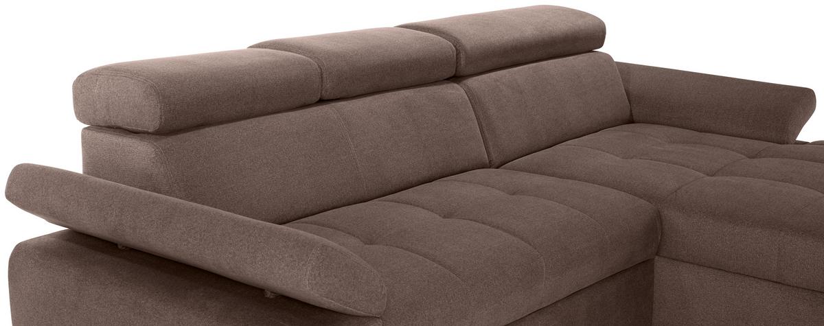 Kutna Garnitura Perry - srebrne boje/smeđa, Design, tekstil/drvo (292/183cm) - Modern Living