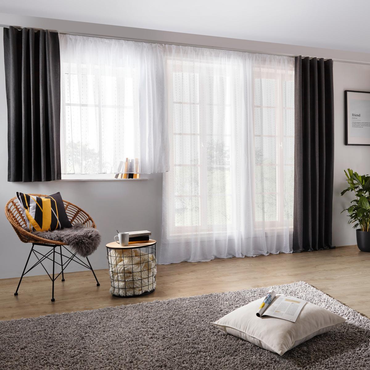 Fertigvorhang Ulrich ca. 135x245cm - Anthrazit, Textil (135/245cm) - Modern Living