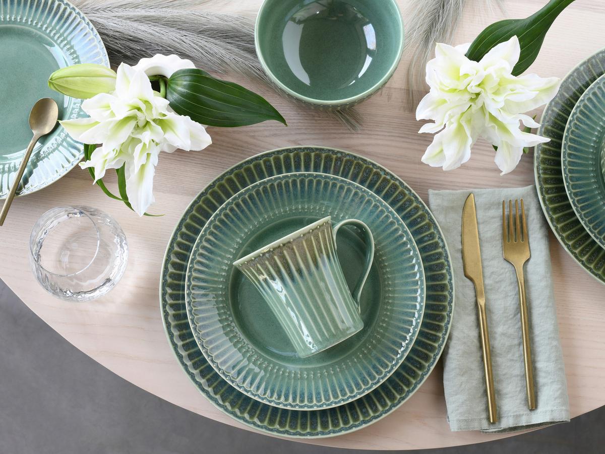 Kombinirani Servis Celadon Green, 16-Delni - žajbljevo zelena, Basics, keramika - Creatable