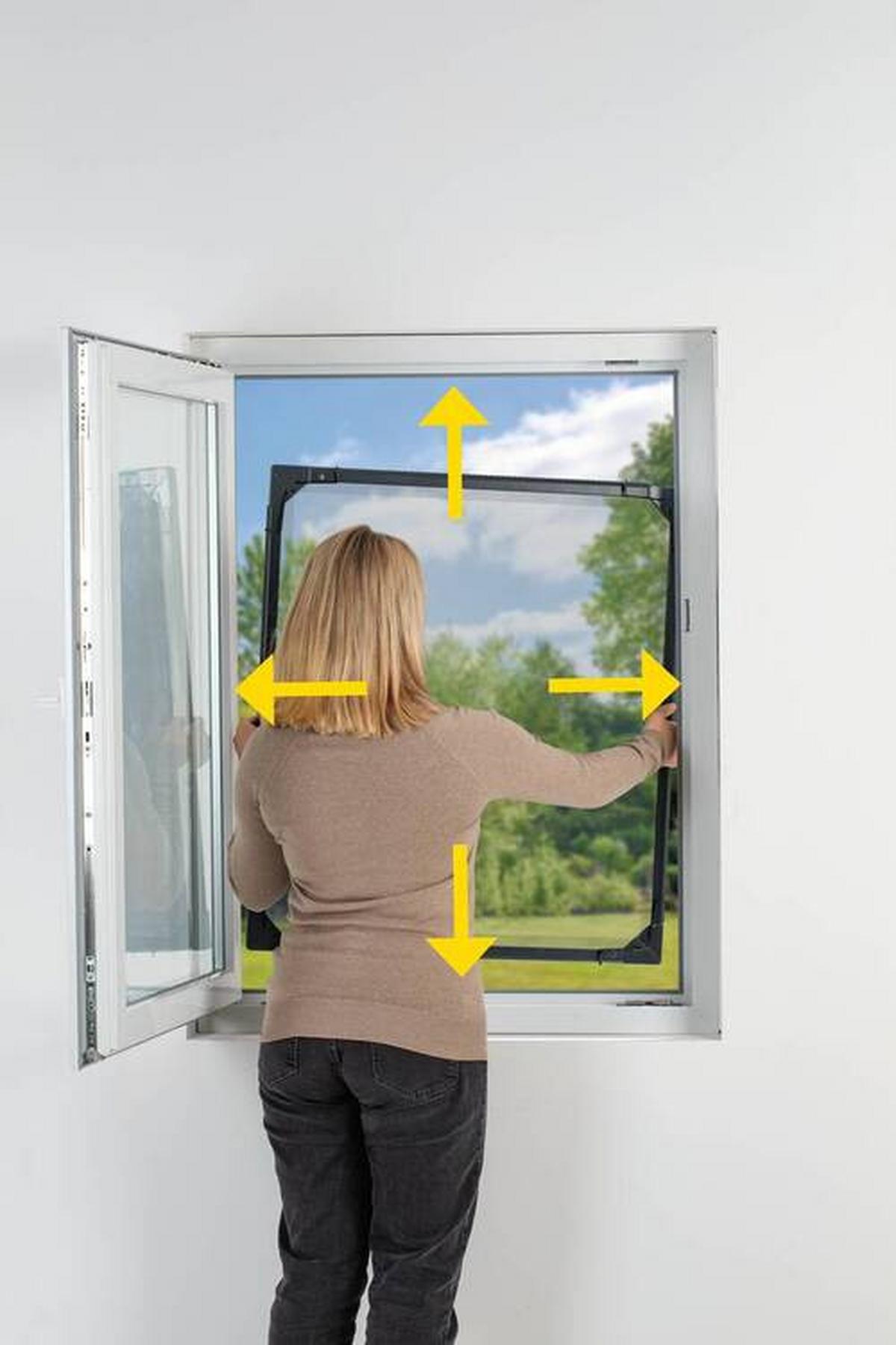 Insektenschutzgitter Teleskop Anthrazit ca. 140x120cm - Anthrazit, Kunststoff/Textil (140/120cm) - Mömax