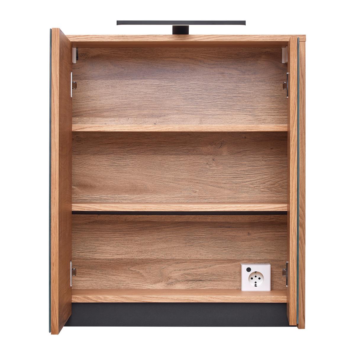Spiegelschrank Avanto Eichefarben - Natur, Glas/Holz (60cm) - ecoTree
