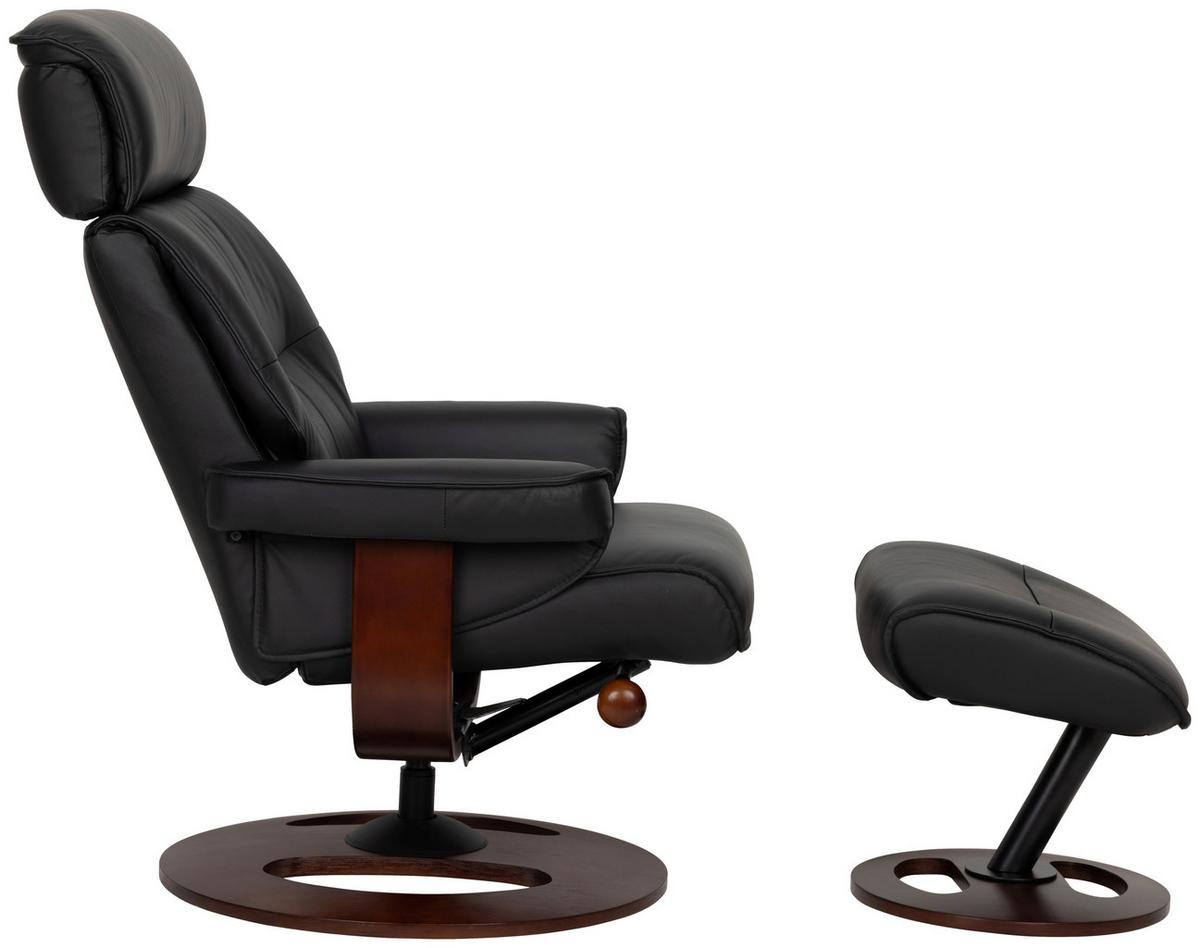 Počivalnik Calm, Črna - črna/barva oreha, Basics, kovina/tekstil (76/106/90cm) - Livetastic