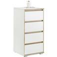 Kommode Weiß/Natur - Silberfarben/Weiß, MODERN, Holzwerkstoff (50/103/48cm) - Mömax modern living