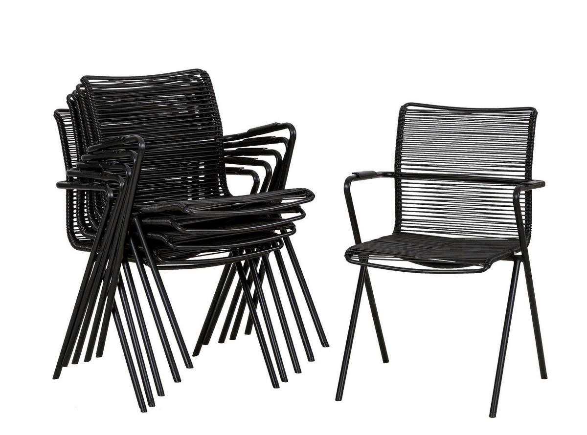 Vrtni Stol Alpha Rope, 6-Delni Set, Antracit - črna/antracit, Basics, kovina/umetna masa (55/57/83cm) - Acamp