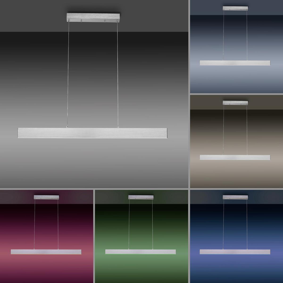 LED-Hängeleuchte Nila in Alufarben max. 28 Watt - Alufarben, MODERN, Kunststoff/Metall (121/8/120cm)