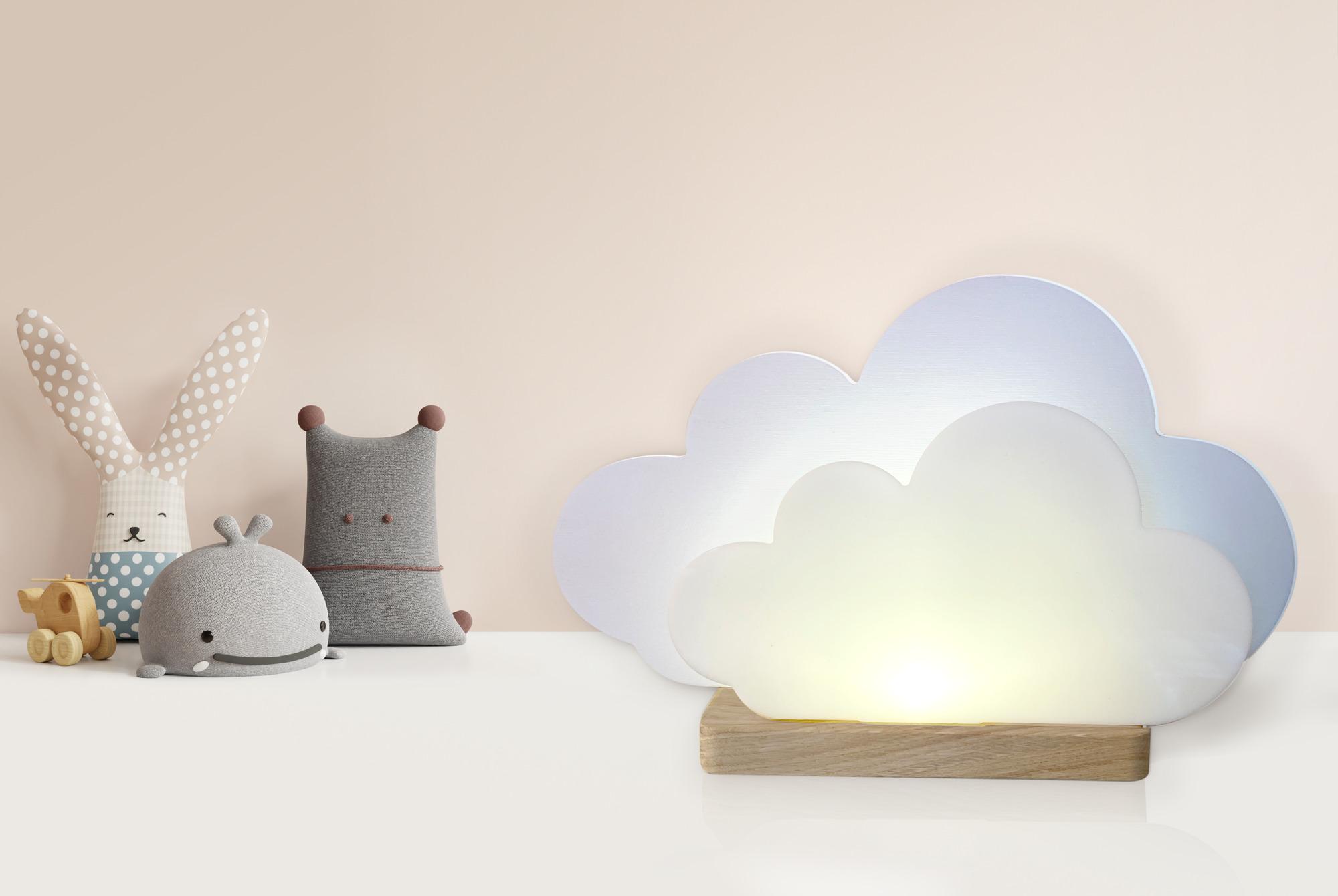 LAMPA STOŁOWA DZIECIĘCA 139219 - biały, Basics, tworzywo sztuczne/drewno (20/35/7cm)